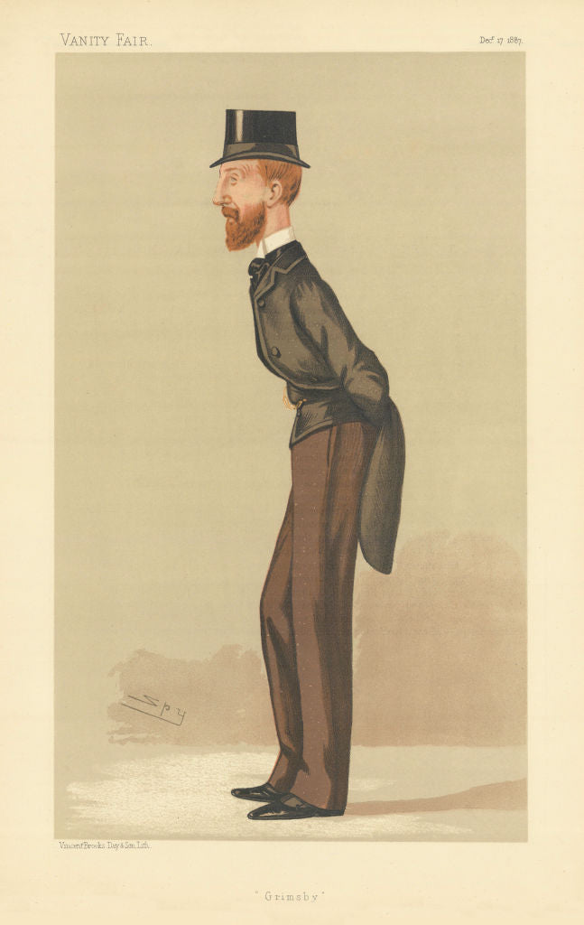 VANITY FAIR SPY CARTOON Edward Heneage 'Grimsby' Lincs 1887 old antique print